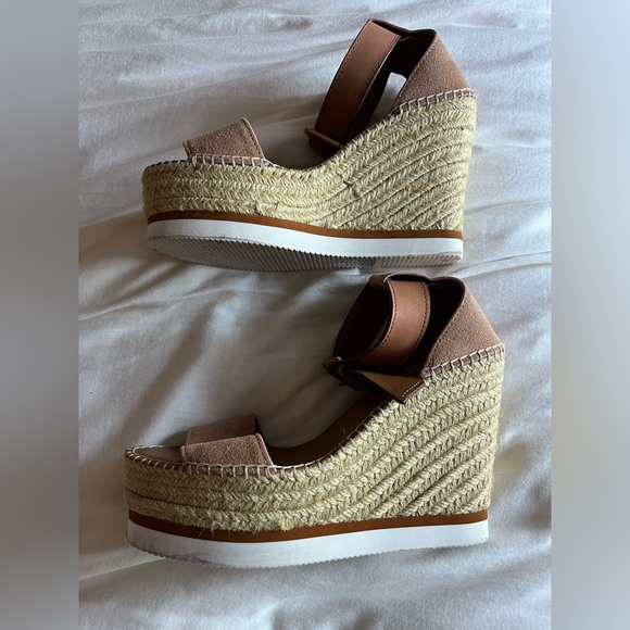 See by Chloe Glyn Wedge Sandal Cirpria (Tan) 38 - Picture 5 of 8